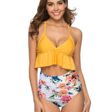 Plus Size Bikini Swimwear Women High Waisted Bikinis Set 2020 Mujer Swimsuit African Print 2 Pieces Tankini Bandeau Swim Suit