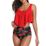 Plus Size Bikini Swimwear Women High Waisted Bikinis Set 2020 Mujer Swimsuit African Print 2 Pieces Tankini Bandeau Swim Suit