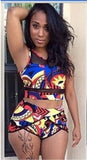Plus Size Bikini Swimwear Women High Waisted Bikinis Set 2020 Mujer Swimsuit African Print 2 Pieces Tankini Bandeau Swim Suit