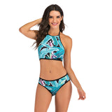 Plus Size Bikini Women Print Swimwear Sport Style Swimsuit Shorts Biquini High Waist Tankini Crop Top Bathing Suit Mujer Beach