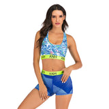 Plus Size Bikini Women Print Swimwear Sport Style Swimsuit Shorts Biquini High Waist Tankini Crop Top Bathing Suit Mujer Beach