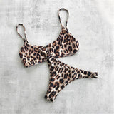 Push Up Bikini Set Women Swimsuit High Waist Solid Swimwear Backless Leopard Beach Wear Triangle Bathing Suit Women Biquini