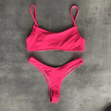 Push Up Bikini Set Women Swimsuit High Waist Solid Swimwear Backless Leopard Beach Wear Triangle Bathing Suit Women Biquini