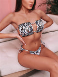 Sexy Bandeau Bikini Swimsuit Women Swimwear V-Neck Biquinis Bathing Suit Beach Wear Summer Bather 2020 New Push Up Bikini Set