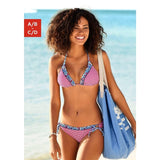 Sexy Bikini Women Swimwear Push Up Swimsuit Stripe Print Beach Wear Deep V Sling Bathing Suit Backless Triangle Biquini Women