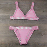 Sexy Bikinis 2020 Summer Women Swimsuit Hand Crocheted Bikini Set Swimwear Beach Bathing Suit Biquini Female Monokini
