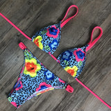 Sexy Bikinis Women Bathing Suits Summer Ladies Fashion Beach Wear Floral Leopard Swimsuit For Pool Party Biquinis Set Backless