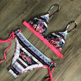 Sexy Bikinis Women Bathing Suits Summer Ladies Fashion Beach Wear Floral Leopard Swimsuit For Pool Party Biquinis Set Backless
