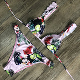 Sexy Bikinis Women Bathing Suits Summer Ladies Fashion Beach Wear Floral Leopard Swimsuit For Pool Party Biquinis Set Backless