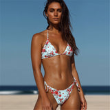 Sexy Bikinis Women Swimsuit Summer Beach Wear Deep V Fashion Ladies Bathing Suits Floral Printed Swimwear Biquinis Set Women