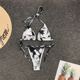 Sexy Mini Micro String Thong Bikini Triangle 2020 Pink Blue Tie Dye Swimsuit Women Swimwear Beach Wear Swim Bathing Suit