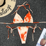 Sexy Mini Micro String Thong Bikini Triangle 2020 Pink Blue Tie Dye Swimsuit Women Swimwear Beach Wear Swim Bathing Suit
