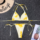 Sexy Mini Micro String Thong Bikini Triangle 2020 Pink Blue Tie Dye Swimsuit Women Swimwear Beach Wear Swim Bathing Suit