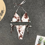 Sexy Mini Micro String Thong Bikini Triangle 2020 Pink Blue Tie Dye Swimsuit Women Swimwear Beach Wear Swim Bathing Suit