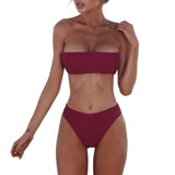 Sexy Women Bikini Set Strapless Bandeau Push-up Bra Swimsuit Swimwear Bathing  swim