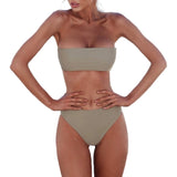 Sexy Women Bikini Set Strapless Bandeau Push-up Bra Swimsuit Swimwear Bathing  swim