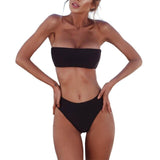 Sexy Women Bikini Set Strapless Bandeau Push-up Bra Swimsuit Swimwear Bathing  swim