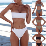 Sexy Women Bikini Set Strapless Bandeau Push-up Bra Swimsuit Swimwear Bathing  swim