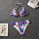 Summer Sexy Bikinis Swimsuit Women Push Up Biquinis Low Waist Bathing Suits Sexy Swimsuit 2020 Women Floral Swimming Wear Ladies