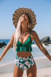 Swimwear Women Bikini Bathing Suit Flounced Ruffles Swimwear Push Up Bikini Women's High-waisted Bikini Beachwear Swimsuit Women