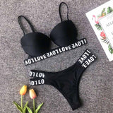 Woman Sexy Swimwear Love Letter Black Beach Bikini Suit Bandage Triangle Swimsuit Biqini Gifts Maillot De Bain Femme