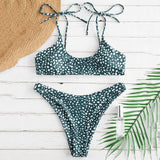 Women Sexy Bikini Tie Shoulders Bikini Set Padded Strap Swimsuit Push Up bathing suit yellow blue green red biquini 2020 mujer