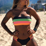 Women Swimsuit Bikini Set New Arrival Plus Size Women Bandage Bathing Suit Female Swimwear Bikini Sets Striped Swim Beach Wear