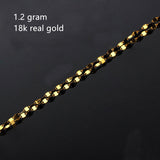 18K Gold Chain Necklace 45CM Yellow Gold Necklace Suitable for Pendant Fine Jewelry lips design Shinny