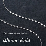 New 18k Gold Necklace Pendant Slim Plaque Chain Charm Thin Women Girl 40/45cm Hot Jewelry Gift Pure Solid 750 Classic Party