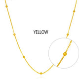 18k Pure Gold Necklace White Yellow Rose Chain Beads For Women Girl Gift Fine Jewelry New Hot Sell Upscale Top Good Nice Like