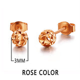 18k Gold Earrings Yellow Rose White New Fashion Trendy Women Ball Small Female Engaged Jewelry 2017 Hot Sale Party Classic Good