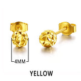 18k Gold Earrings Yellow Rose White New Fashion Trendy Women Ball Small Female Engaged Jewelry 2017 Hot Sale Party Classic Good
