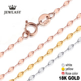 New 18k Gold Necklace Pendant Slim Plaque Chain Charm Thin Women Girl 40/45cm Hot Jewelry Gift Pure Solid 750 Classic Party