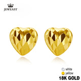 18k Pure Gold Earring White Rose Yellow Heart Fine Classic Jewelry Women Mother Girl Gift Trendy Hot Selling Party Discount New