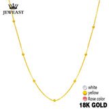 18k Pure Gold Necklace White Yellow Rose Chain Beads For Women Girl Gift Fine Jewelry New Hot Sell Upscale Top Good Nice Like