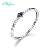 L&Zuan 14K Rose Gold Ruby 0.029ct Natural Small Slim Rings for Women Green/Blue/Red Stone Trendy Party Ring Fine Jewelry 0016-3