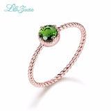 L&Zuan 14K Gold Natural Tourmaline Round Red Stone Wedding Rings for Women Simple Design Love Promise Ring Fine Jewelry 0013-2