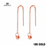 18k Pure Gold Drop Earring Trendy Exquisite Beautiful Elegant Classic Girl Miss Gift Wear 2017 New Women Party Good Fine Buauty