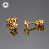 18k Pure Gold Earrings White Rose Star Fine Jewelry Genuine Real 750 Solid 2017 Hot Selling Women Girl Gift Trendy Party Good