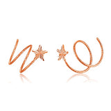 18k Pure Gold Stud Earring Exquisite Elegant Women Jewelry Rose Yellow White Star Miss Girl Gift For Birthday Hot Sale Good New