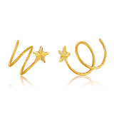 18k Pure Gold Stud Earring Exquisite Elegant Women Jewelry Rose Yellow White Star Miss Girl Gift For Birthday Hot Sale Good New