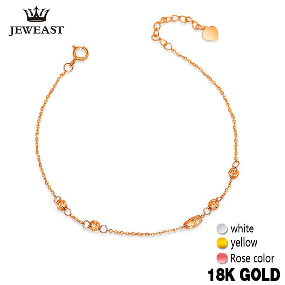 18k Gold Bracelet Luck Beads Women Girl Party Gift Lover 2017 New Genuine 750 Bangle Classic Discount Hot Sale Good Nice Fine