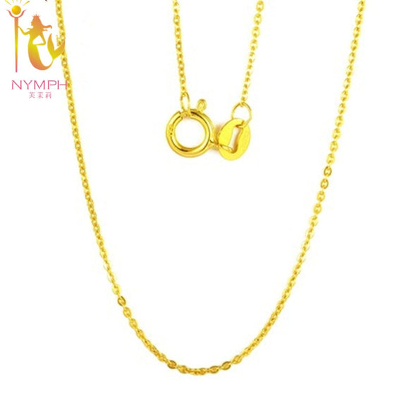 [ NYMPH] Genuine 18K White Yellow Gold Chain 18 inches au750 Cost Price Necklace Pendant Wendding Party Gift For Women[G1002]