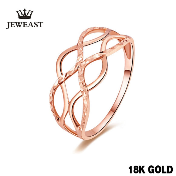 18k Rose Gold Rings Fashion Hollow Design Women Lady Girl Miss Gift Fine Jewelry 2017 New Support Customization Party Trendy