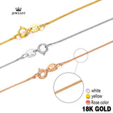 18k Pure Gold Necklace Rose White Yellow Genuine Women Fine Simple Slim Thin Chains Hot Sale Matched For Any Pendant trendy new