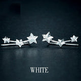 18k Gold Stud Earring Yellow/white/rose For Women Girl Star Earrings Row Party Fashion Design Genuine Jewelry 2017 New Trendy