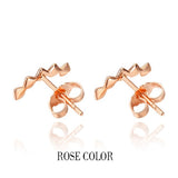 18k Gold Stud Earring Yellow/white/rose For Women Girl Star Earrings Row Party Fashion Design Genuine Jewelry 2017 New Trendy