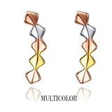 18k Gold Stud Earring Yellow/white/rose For Women Girl Star Earrings Row Party Fashion Design Genuine Jewelry 2017 New Trendy