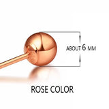 XXX 18k Pure Gold Women Men Stud Earrings Yellow White Rose Female Male Genuine Jewelry Classic Simple Ball Unisex Hot Sale