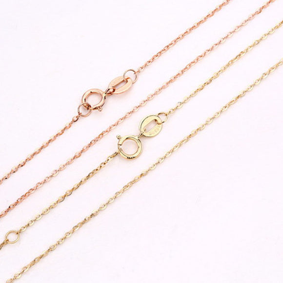 ANI 14K Yellow/Rose Gold Chain Necklace Fine Jewelry Fashion Women Engagement Necklace Chain for Pendant Birthday Gift